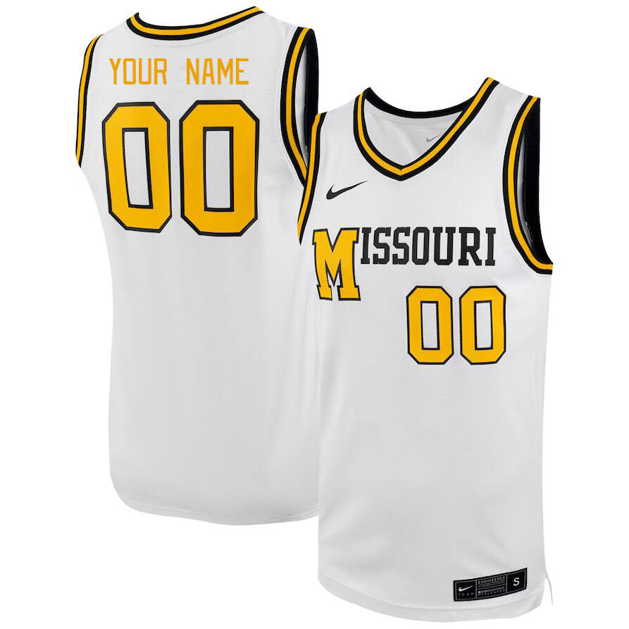 Custom Missouri Tigers Name And Number College Basketball Jerseys Stitched-Alternate White - Click Image to Close